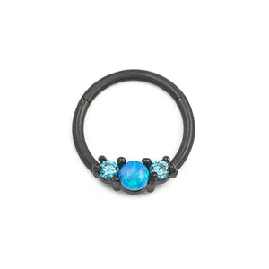 16g 3/8” PVD Black Opalescent Clicker Ring — Price Per 1