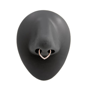 16g PVD Rose Gold Crystal Encrusted Teardrop Bendable Ring — Price Per 1