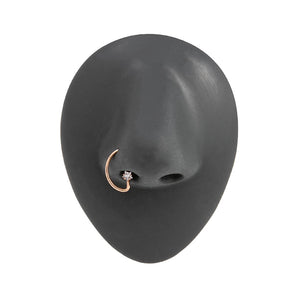 16g PVD Rose Gold Crystal Star Bendable D-Ring — Price Per 1