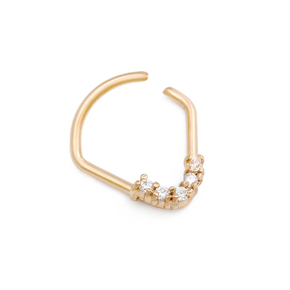 18g PVD Gold Crystalline Teardrop Bendable Ring — Price Per 1