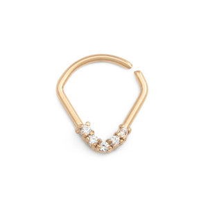 18g PVD Gold Crystalline Teardrop Bendable Ring — Price Per 1