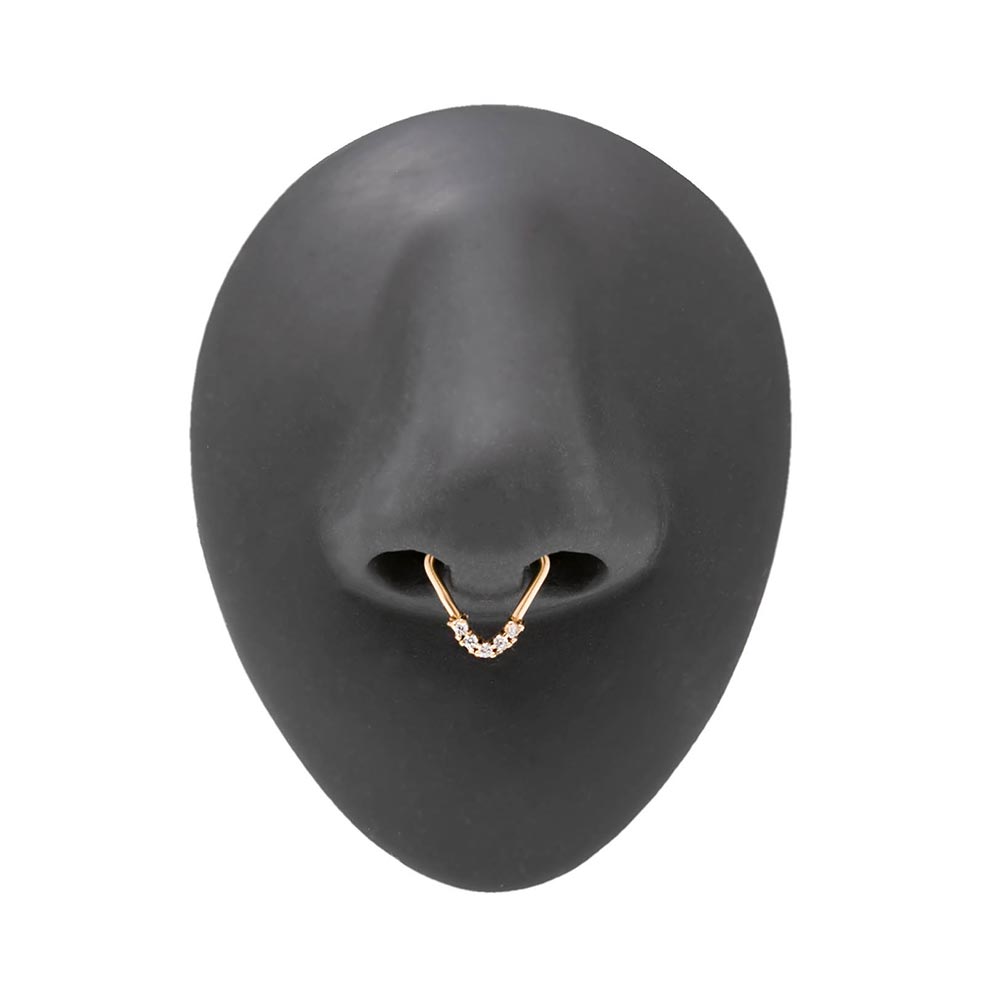 18g PVD Gold Crystalline Teardrop Bendable Ring — Price Per 1