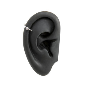 18g Downward Crystal Jewel Steel Fixed Bead Ring — Price Per 1