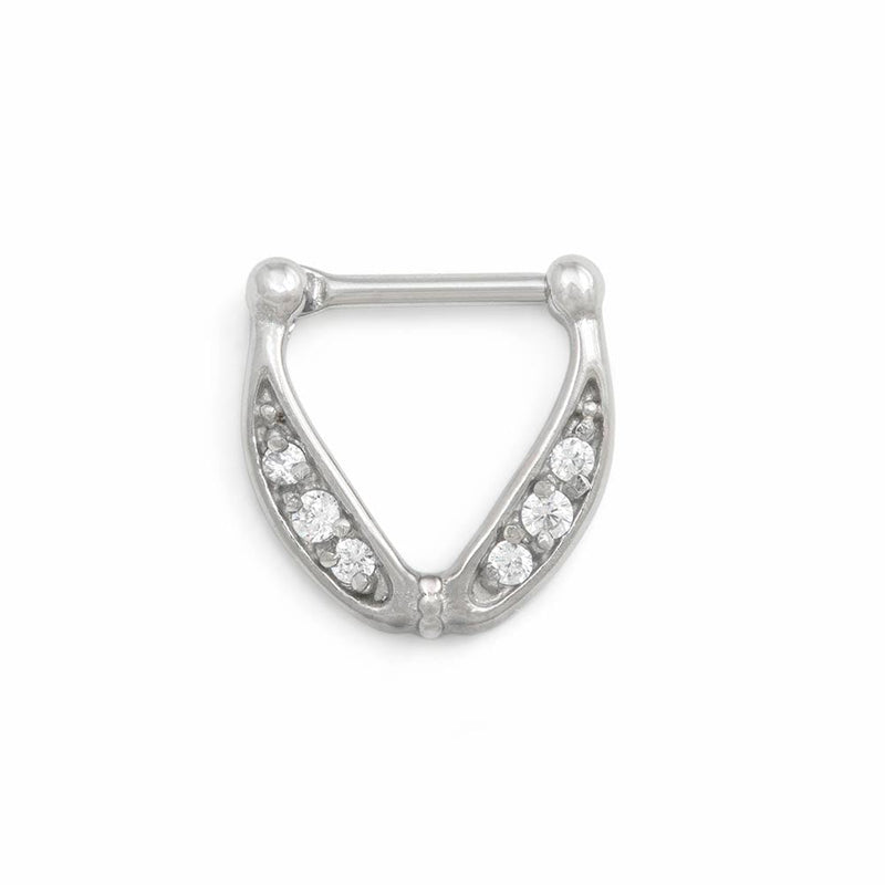 16g Crystal Nimbus V-Shaped Septum Clicker — Price Per 1