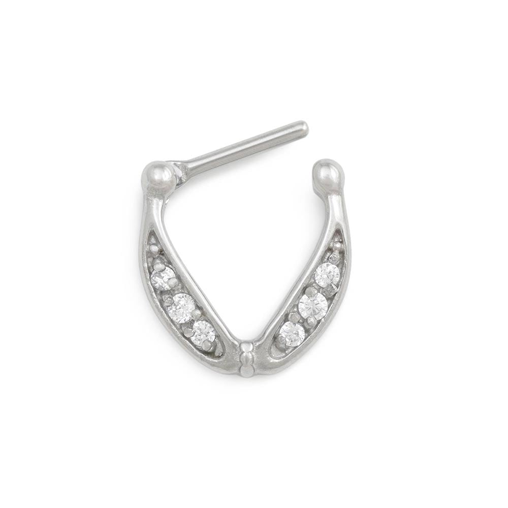 16g Crystal Nimbus V-Shaped Septum Clicker — Price Per 1