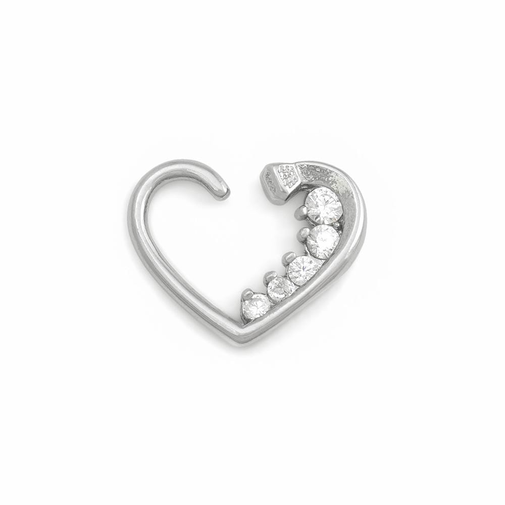 16g Descending Crystal Jewels Heart Ear Jewelry — Price Per 2