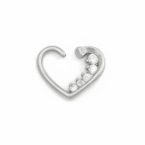 16g Descending Crystal Jewels Heart Ear Jewelry — Price Per 2