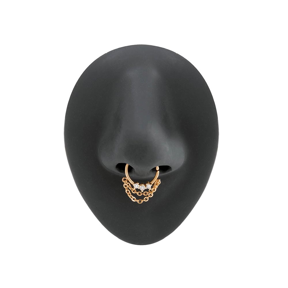16g Crystal Trinity Dangle Bendable Septum Ring — Price Per 1