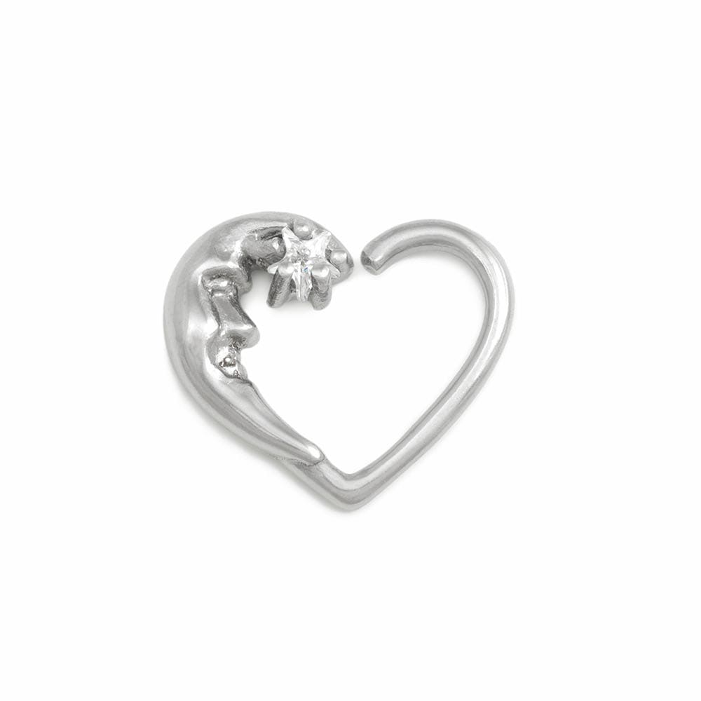 16g Crystal Star Moon Bendable Heart Ear Jewelry — Price Per 2