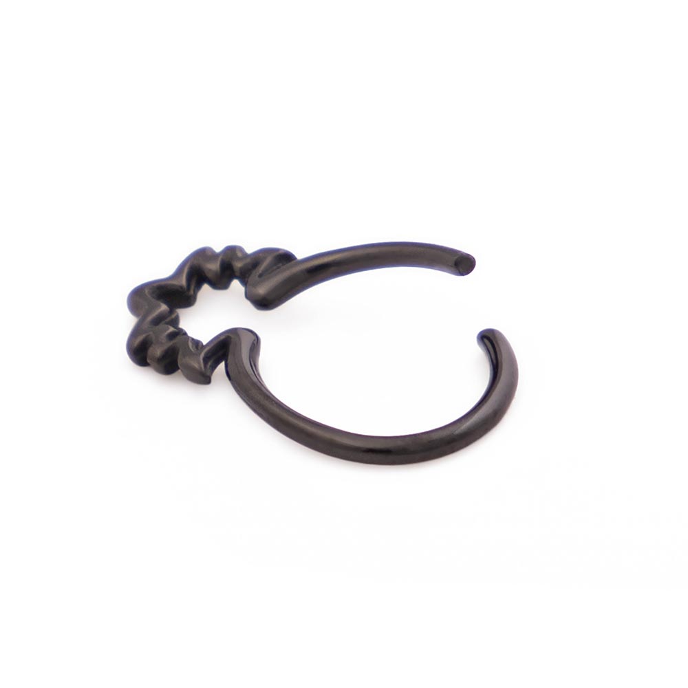 16g PVD Black Pineapple Steel Bendable Ring — Price Per 1