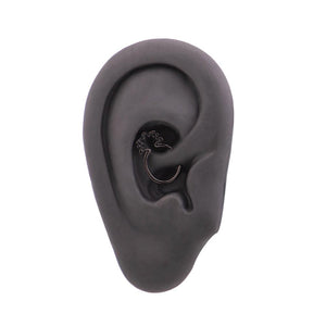 16g PVD Black Pineapple Steel Bendable Ring — Price Per 1