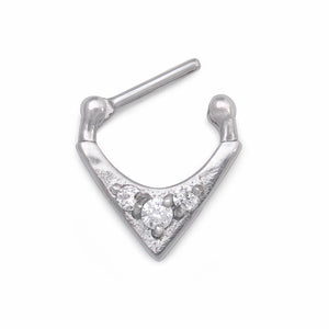 16g Crystal Triad V-Shaped Steel Septum Clicker