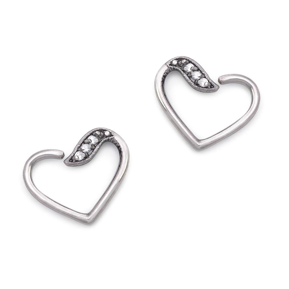 16g Crystal Leaf Bendable Heart  Ear Jewelry — Price Per 2