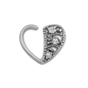 16g Crystal Beaded Rows Bendable Heart Ear Jewelry — Price Per 2