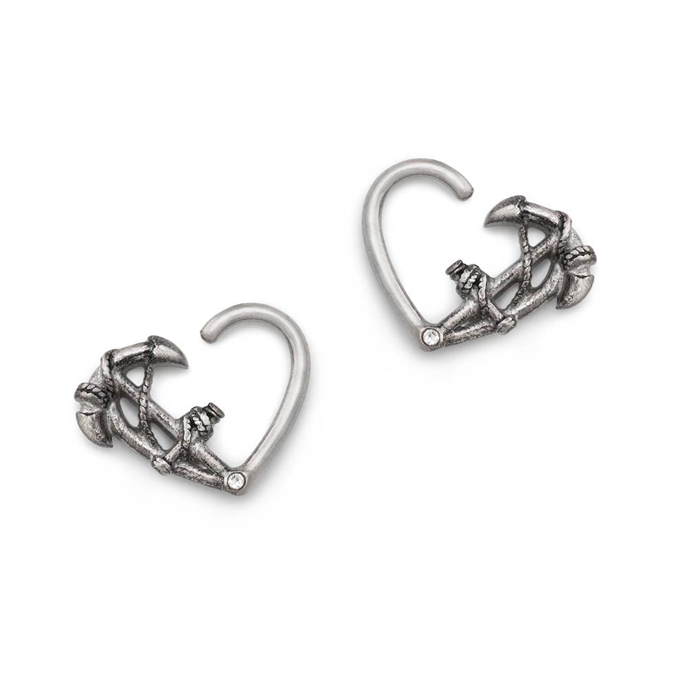 16g Anchor Bendable Heart Ear Jewelry — Price Per 2