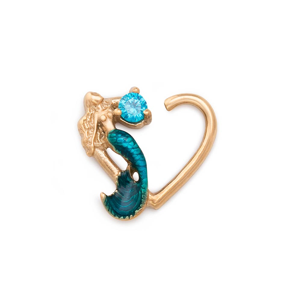 16g Siren’s Jewel PVD Gold Bendable Heart Ear Jewelry — Price Per 2