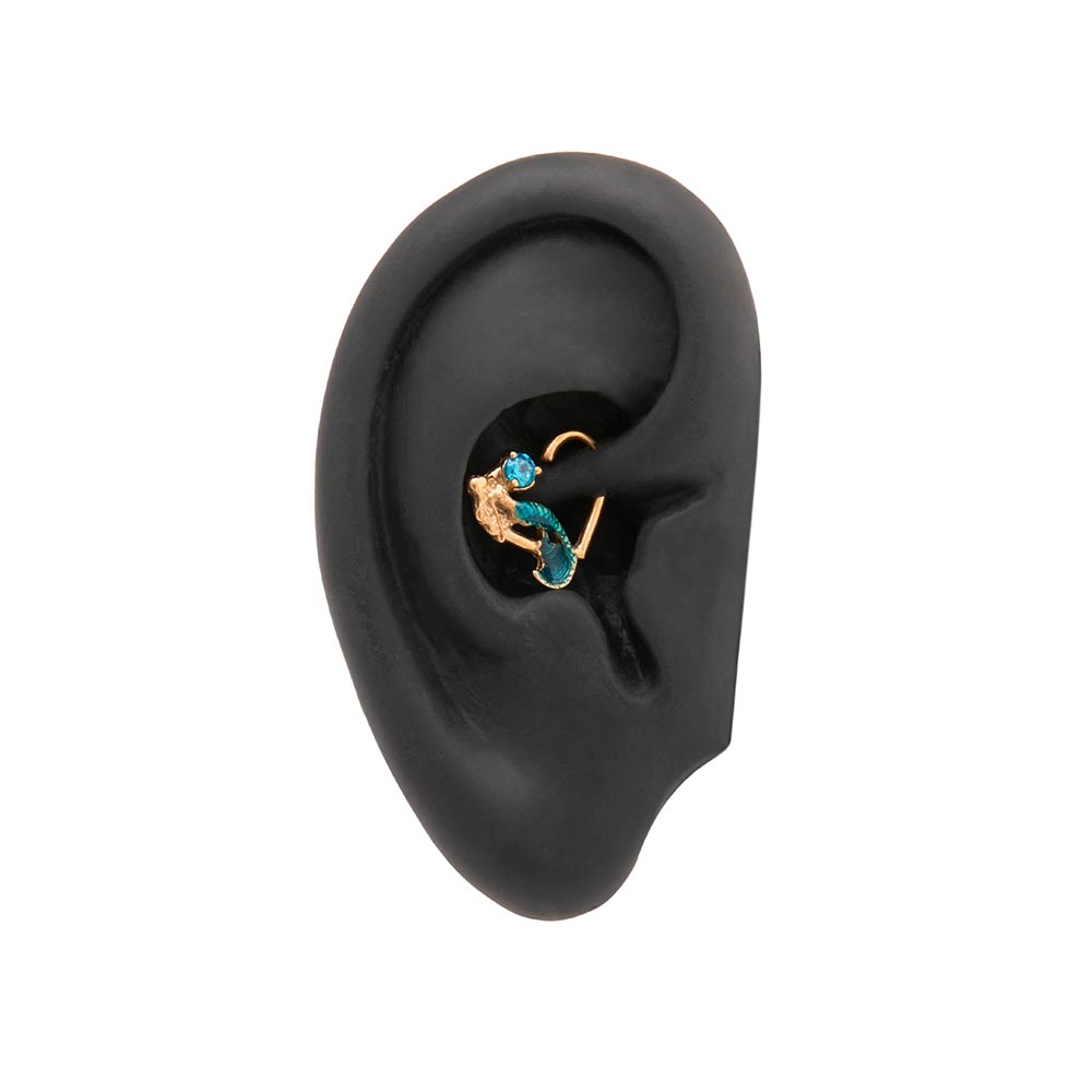 16g Siren’s Jewel PVD Gold Bendable Heart Ear Jewelry — Price Per 2