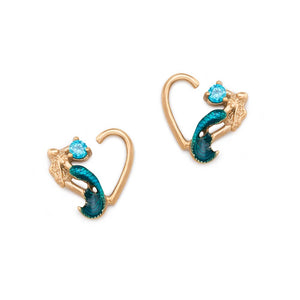 16g Siren’s Jewel PVD Gold Bendable Heart Ear Jewelry — Price Per 2