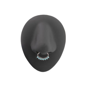 16g Opal Oval Fan Steel Septum Clicker