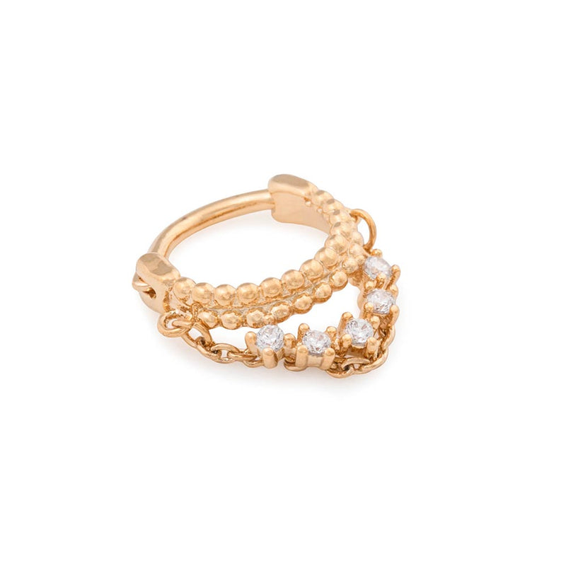 16g PVD Gold Crystal Majesty Septum Clicker