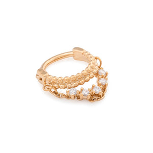 16g PVD Gold Crystal Majesty Septum Clicker