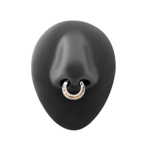 16g Stacked Abalone Clicker Ring