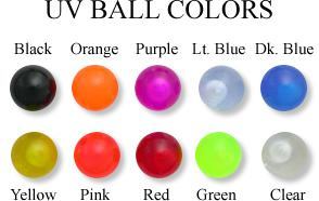 14g 2” Acrylic UV Ball Pregnancy Belly Button Ring