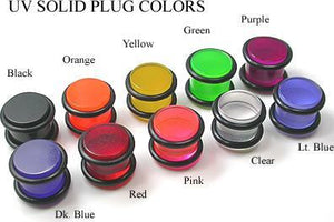 Solid UV Acrylic Plug — 10g up to 1/2" — Price Per 1