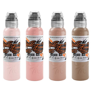 4 bottle Mak's Pink Skintone Set — World Famous Tattoo Ink — Pick Size