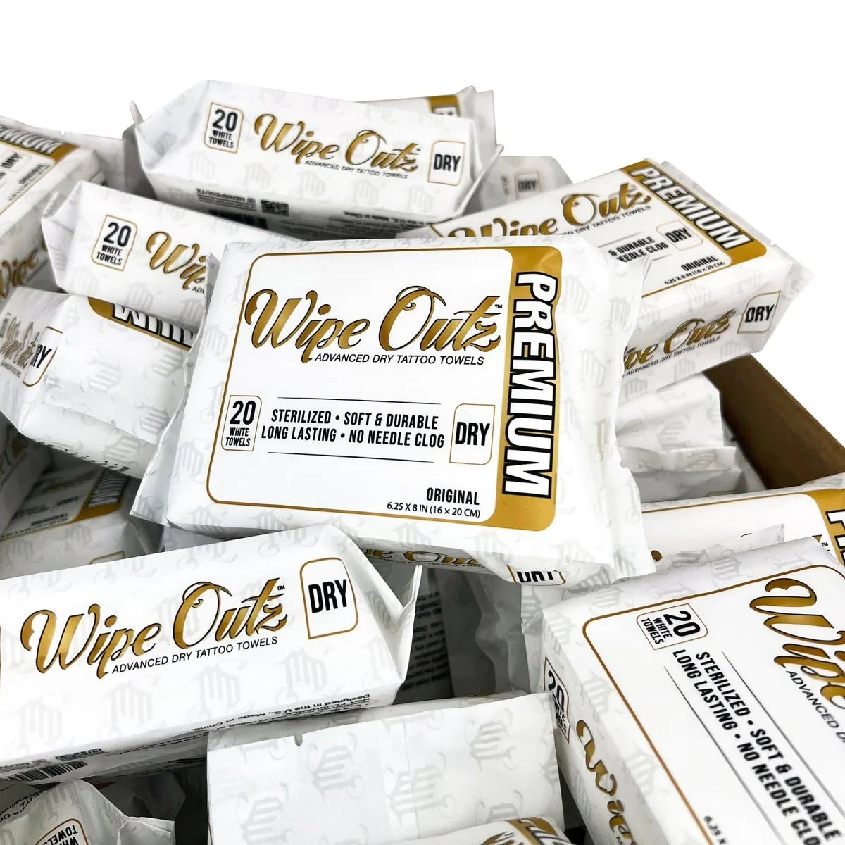 Wipe Outz Premium Dry White Tattoo Towels
