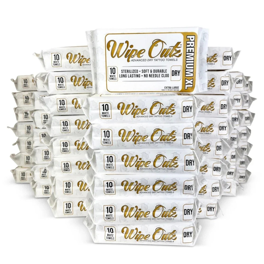 Wipe Outz Premium XL Dry White Tattoo Towels
